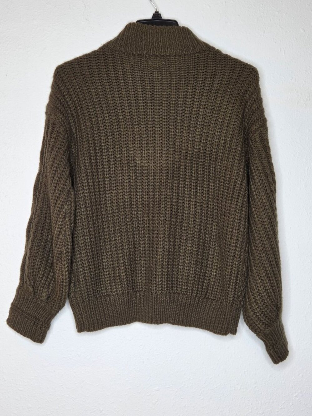 Telluride Clothing Co. Heartloom Cable Knit Quarter Zip Green Sweater Size S - Picture 2 of 6